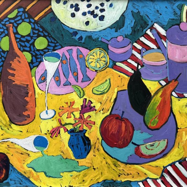 Obraz After party, 2021 Afterparty Party 61x92cm Olej Na Plotnie schab,malarstwo,obraz na płótnie,martwa natura,koloryzm,fowizm