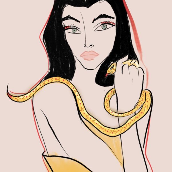 Grafika Girl with a snake, 2021 Girl With A Snake