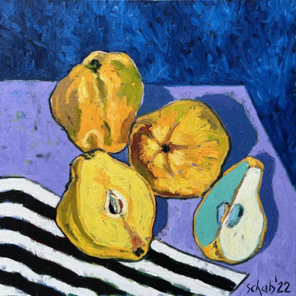 Obraz Pigwy, 2022 Pigwy 60x60cm Olej Na Plotnie schab,david schab,malarstwo,olej,obraz na płótnie,obrazy