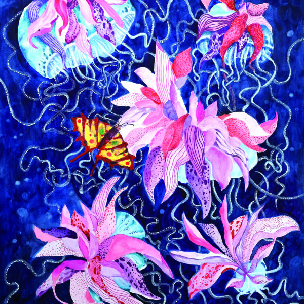 Grafika Magnolie, meduzy i motyl, 2022 Magnolie Meduzy I Motyl