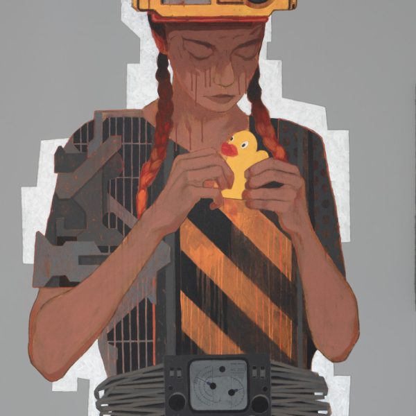 Obraz Futura 02, 2024 Paweł Grabowski Completed Painting Press 140x100  młoda sztuka