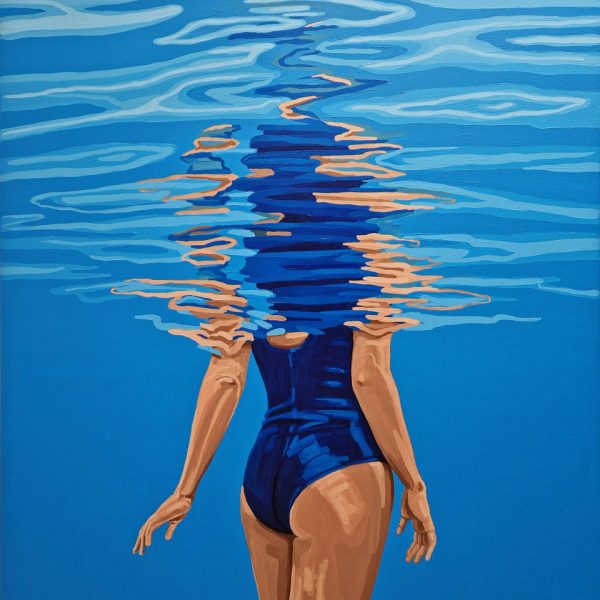 Obraz Big Blue 12, 2024 Magdalena Purol Big Blue 12 Akryl 80x90  kobieta na obrazie