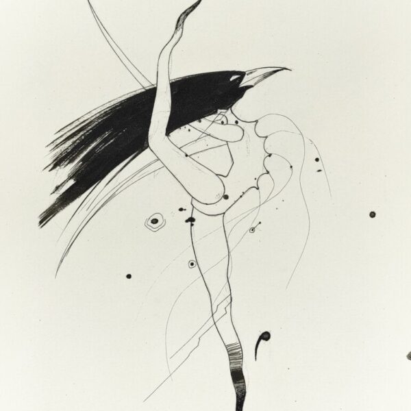 Rysunek Raven Ballet, 2022 19 Raven Ballet Malgorzata Bankowska Mono Stereo Rysunek Tuszem Na Papierze Dystopia Ink On Paper Dystopian Art Surrealism Dystopijna Sztuka Polska